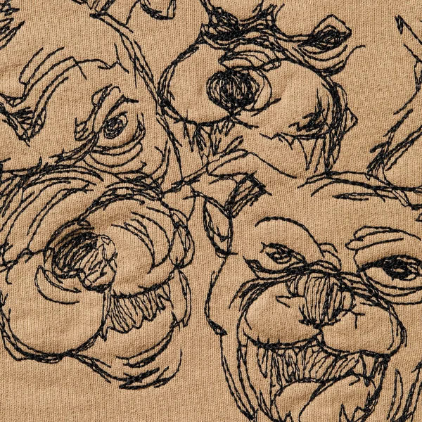 Supreme Pitbulls Embroidered Hooded Sweatshirt - Light Tan (front)