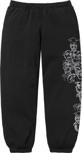 Supreme Pitbulls Embroidered Sweatpant Black