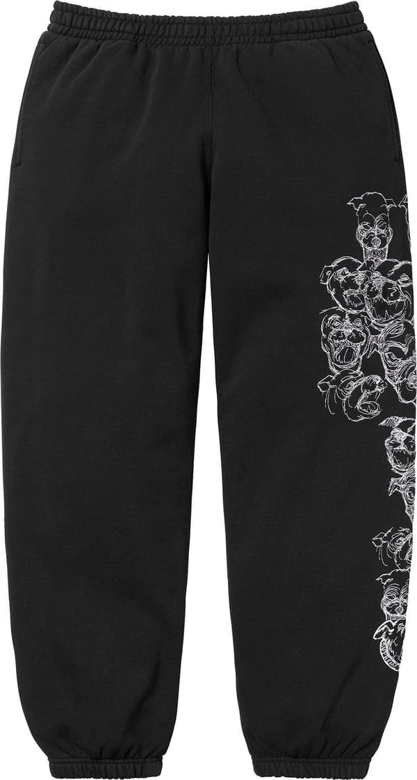 Supreme Pitbulls Embroidered Sweatpant - Black (front)