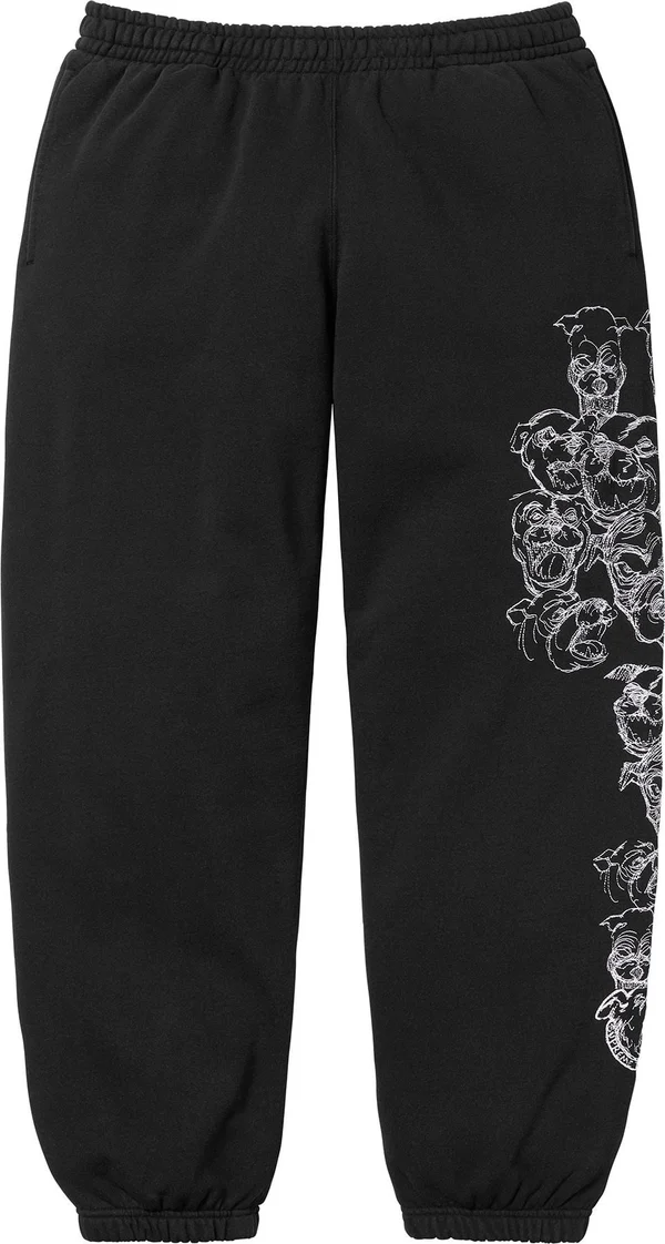 Supreme Pitbulls Embroidered Sweatpant - Black (front)