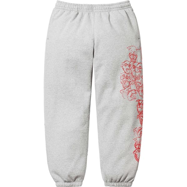 Supreme Pitbulls Embroidered Sweatpant - Heather Grey (front)