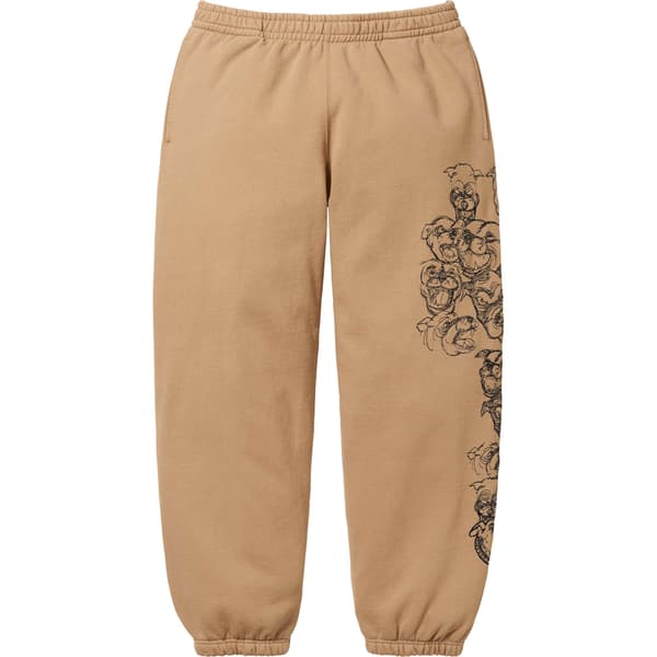 Supreme Pitbulls Embroidered Sweatpant - Light Tan (front)