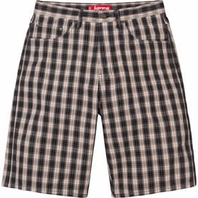 Supreme Plaid Baggy Short Black
