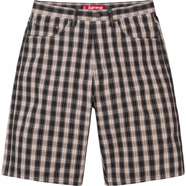 Supreme Plaid Baggy Short - Black (front)