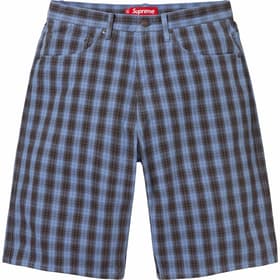 Supreme Plaid Baggy Short Blue