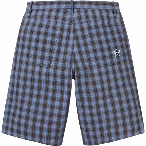 Supreme Plaid Baggy Short - Blue (front)