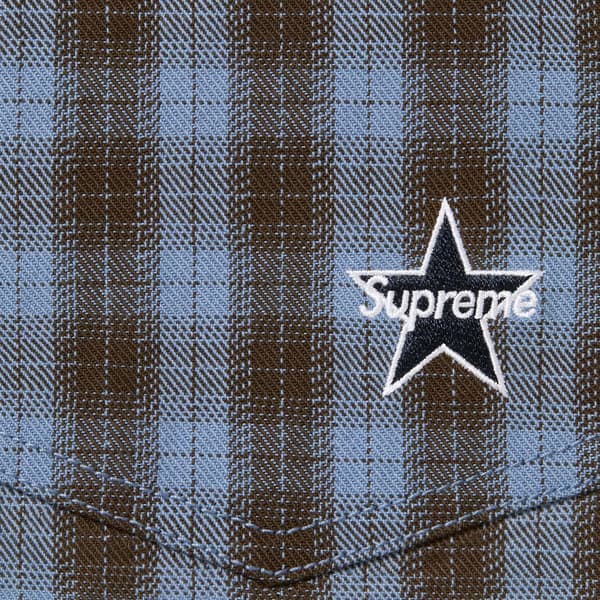 Supreme Plaid Baggy Short - Blue (front)