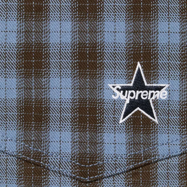 Supreme Plaid Baggy Short - Blue (front)