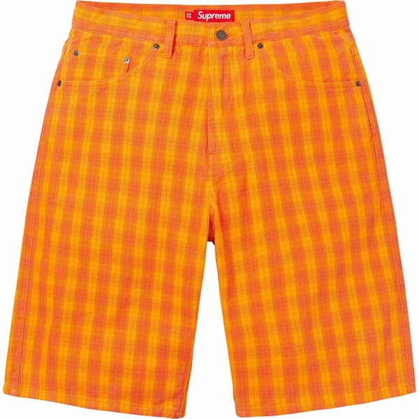 Supreme Plaid Baggy Short - Orange (front)
