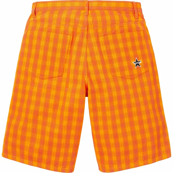Supreme Plaid Baggy Short - Orange (front)