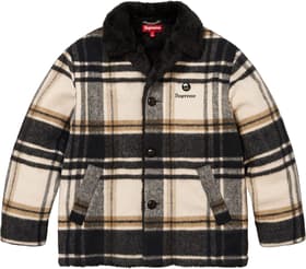 Supreme Plaid Car Coat Cream