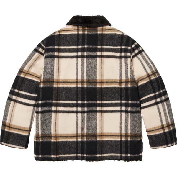 Supreme Plaid Car Coat - Cream (front)