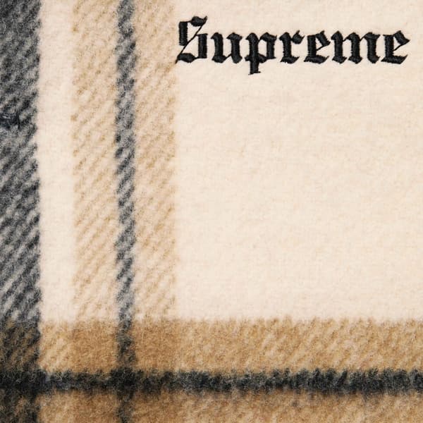 Supreme Plaid Car Coat - Cream (front)
