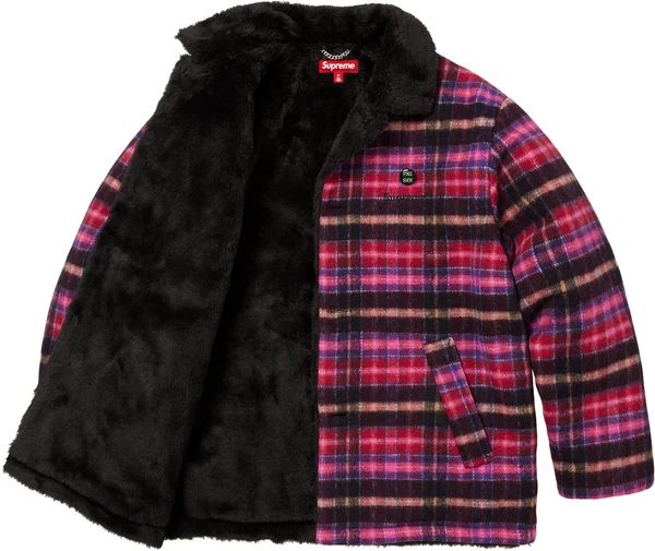 Supreme Plaid Car Coat - Pink (front)