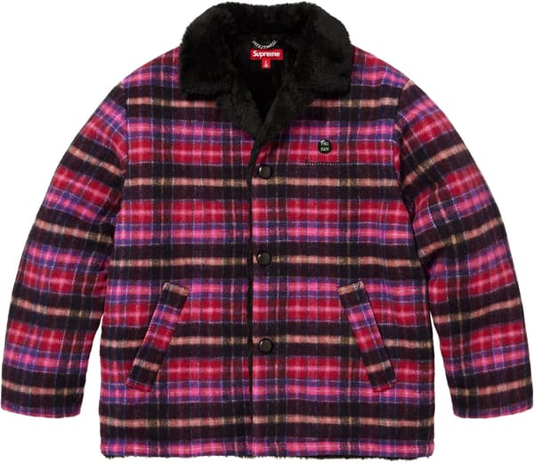 Supreme Plaid Car Coat - Pink (front)