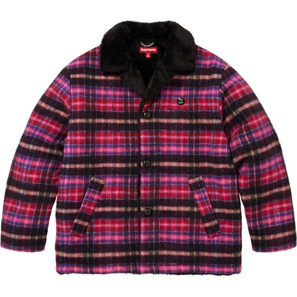 Supreme Plaid Car Coat - Pink (front)