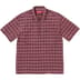 Supreme Plaid Corduroy Half Zip S/S Shirt - Red (front)