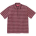Supreme Plaid Corduroy Half Zip S/S Shirt - Red (front)