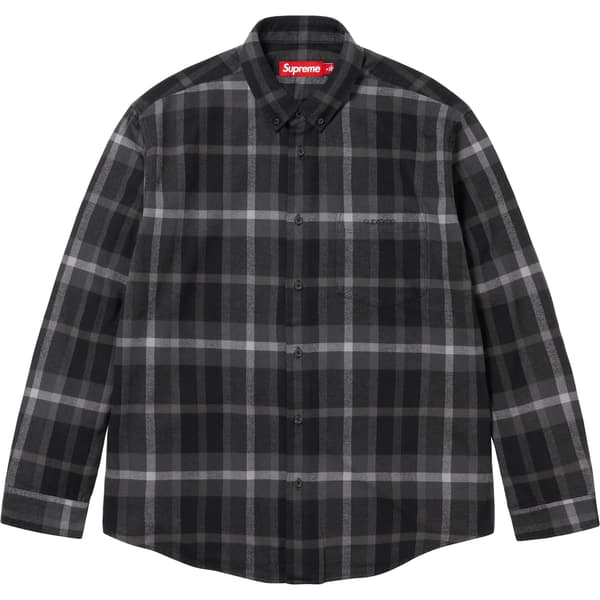 Supreme Plaid Flannel Shirt - Black (front)