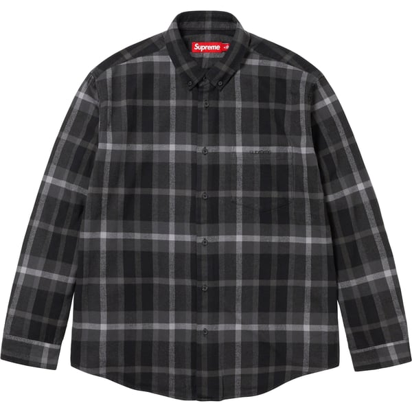 Supreme Plaid Flannel Shirt - Black (front)
