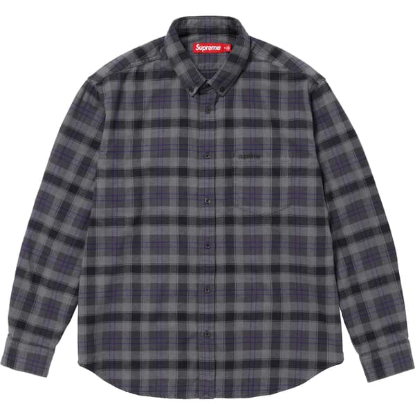 Supreme Plaid Flannel Shirt - Black (front)