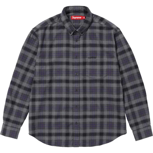 Supreme Plaid Flannel Shirt - Black (front)