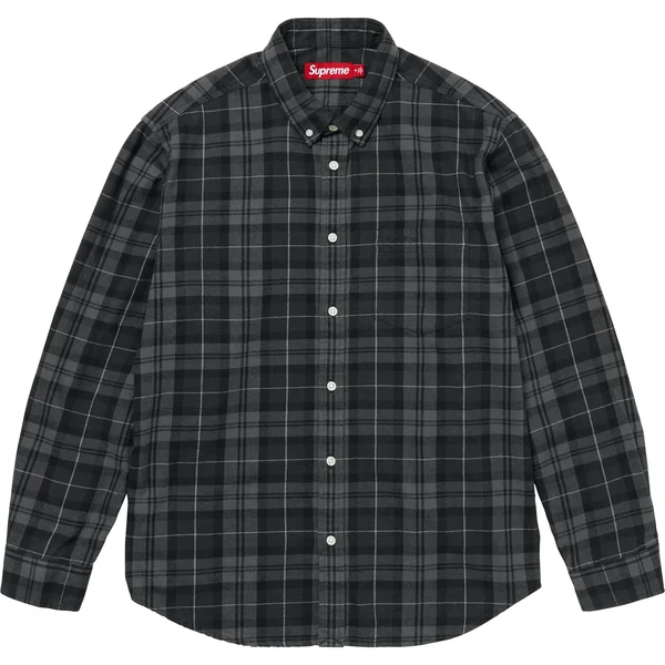 Supreme Plaid Flannel Shirt - Black (front)