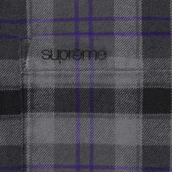 Supreme Plaid Flannel Shirt - Black (front)