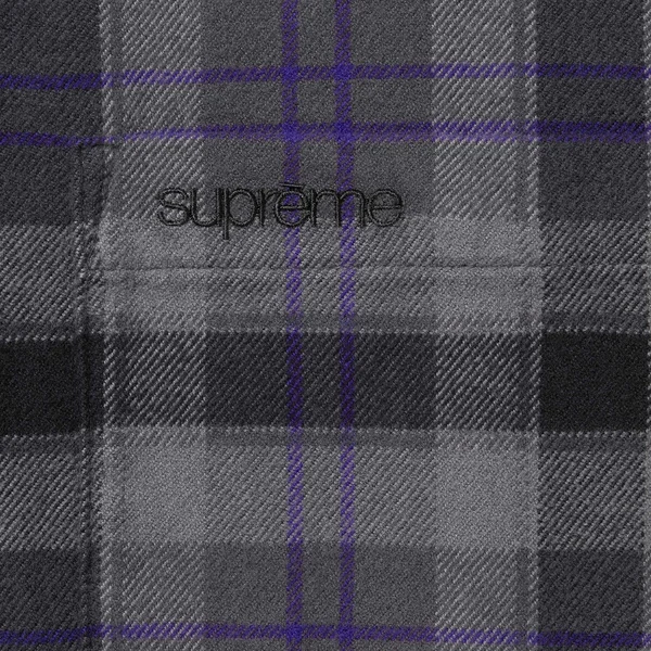 Supreme Plaid Flannel Shirt - Black (front)