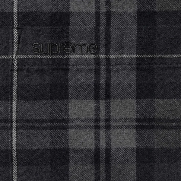 Supreme Plaid Flannel Shirt - Black (front)