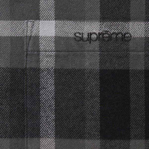 Supreme Plaid Flannel Shirt - Black (front)