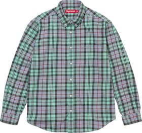 Supreme Plaid Flannel Shirt Blue