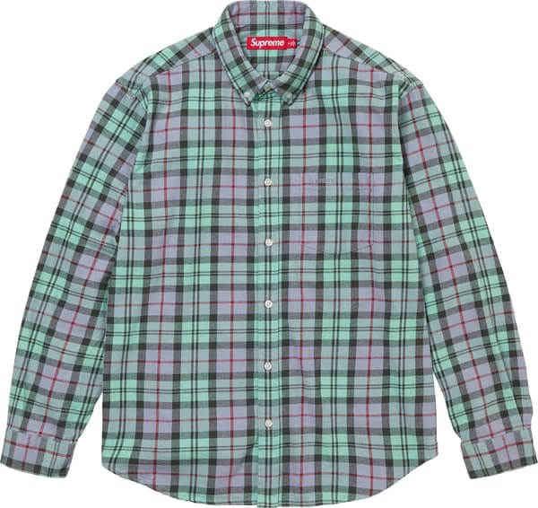 Supreme Plaid Flannel Shirt - Blue (front)