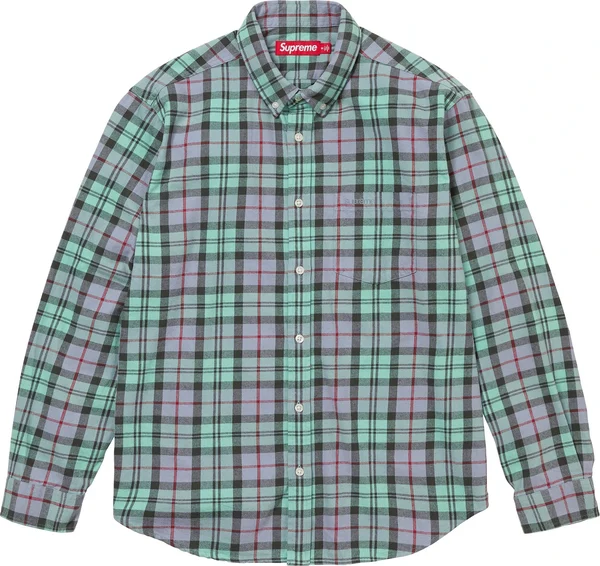 Supreme Plaid Flannel Shirt - Blue (front)