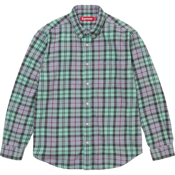 Supreme Plaid Flannel Shirt - Blue (front)