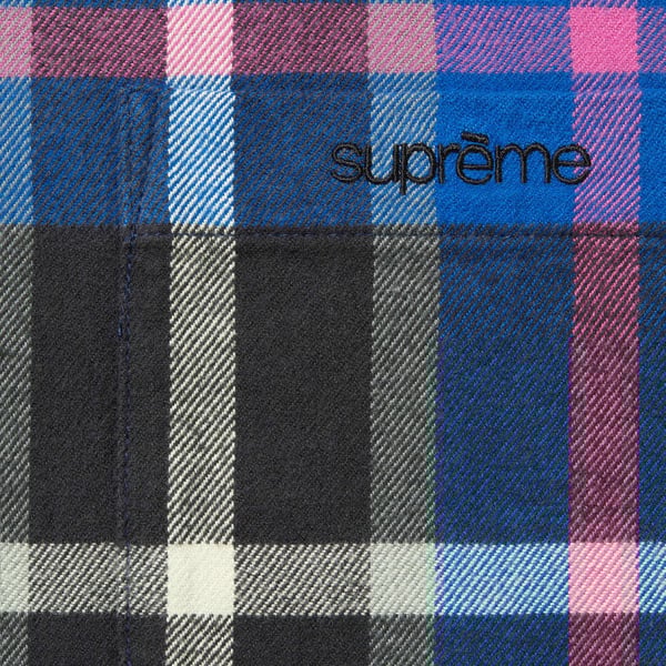 Supreme Plaid Flannel Shirt - Blue (front)