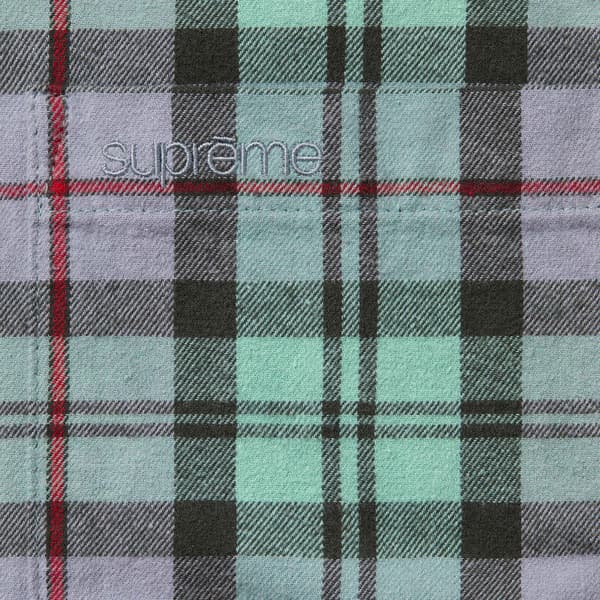 Supreme Plaid Flannel Shirt - Blue (front)