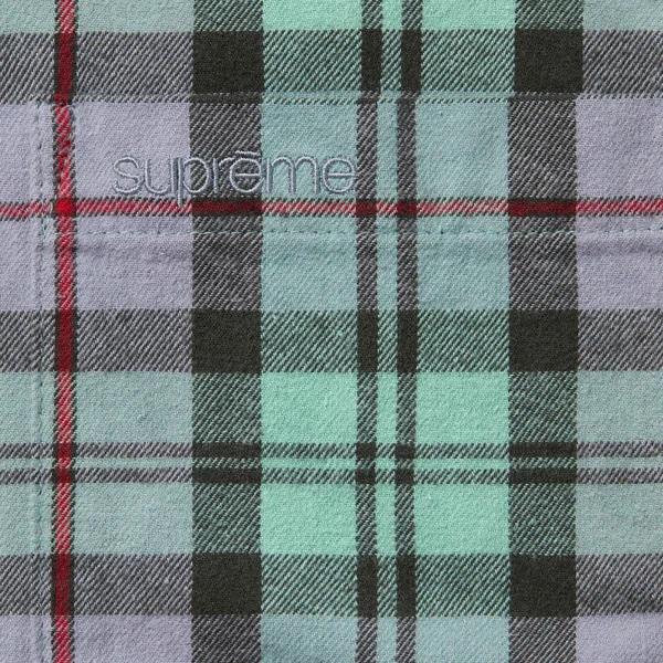 Supreme Plaid Flannel Shirt - Blue (front)