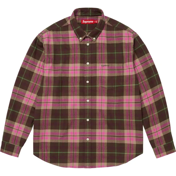 Supreme Plaid Flannel Shirt - Brown (front)