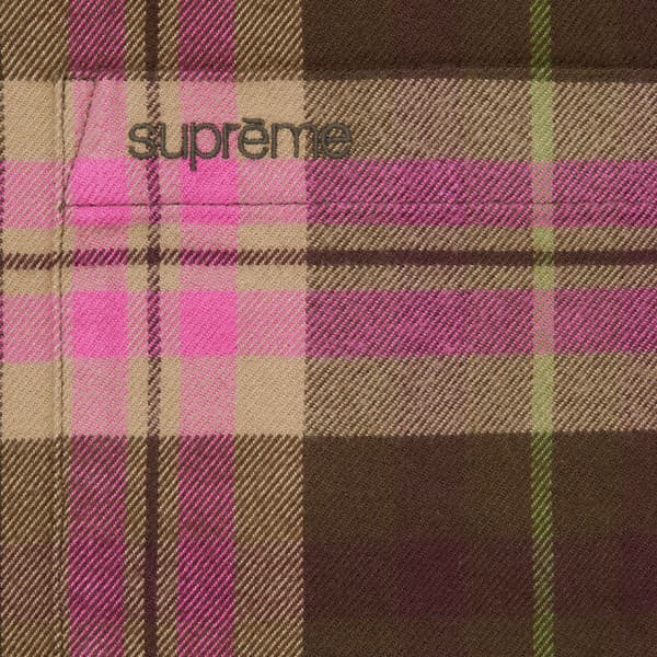 Supreme Plaid Flannel Shirt - Brown (front)