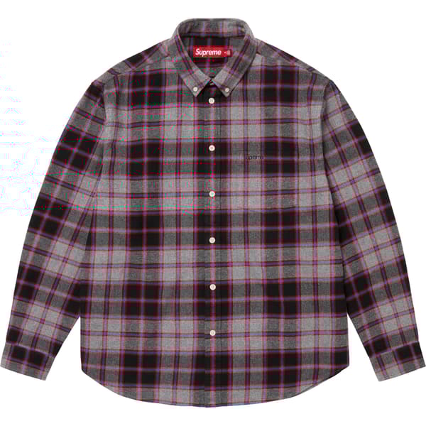 Supreme Plaid Flannel Shirt - Grey (front)