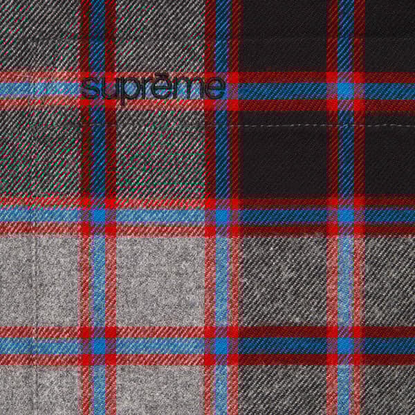 Supreme Plaid Flannel Shirt - Grey (front)