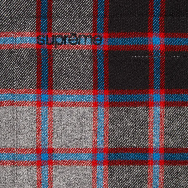 Supreme Plaid Flannel Shirt - Grey (front)