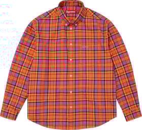 Supreme Plaid Flannel Shirt Orange