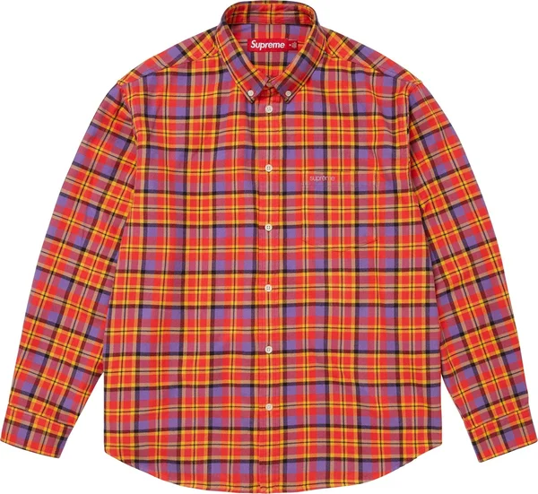 Supreme Plaid Flannel Shirt - Orange (front)
