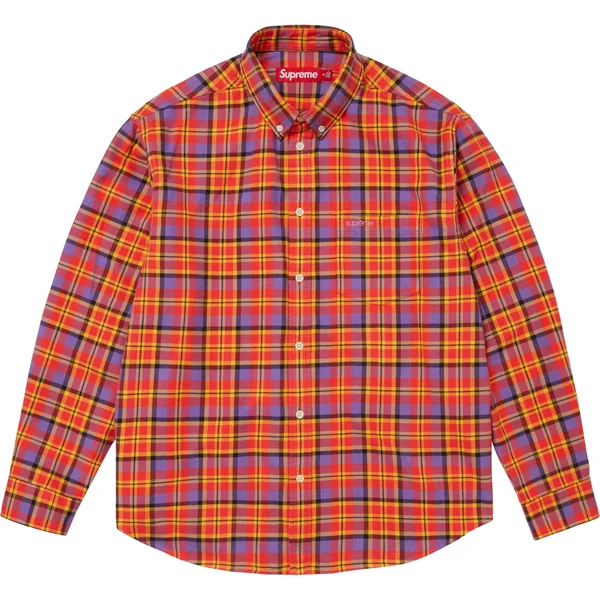 Supreme Plaid Flannel Shirt - Orange (front)