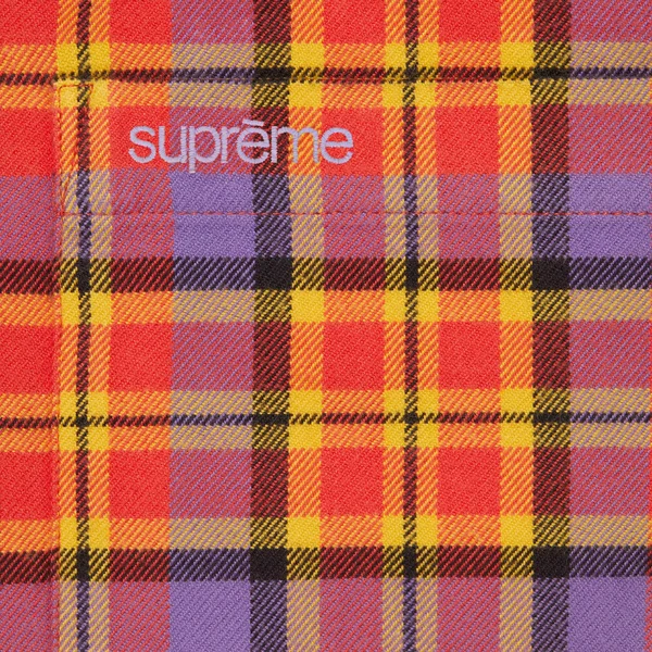Supreme Plaid Flannel Shirt - Orange (front)
