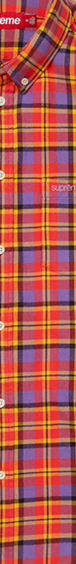 Supreme Plaid Flannel Shirt - Orange (front)