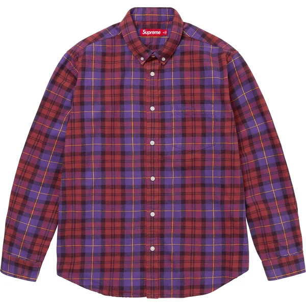 Supreme Plaid Flannel Shirt - Purple (front)