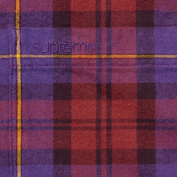 Supreme Plaid Flannel Shirt - Purple (front)